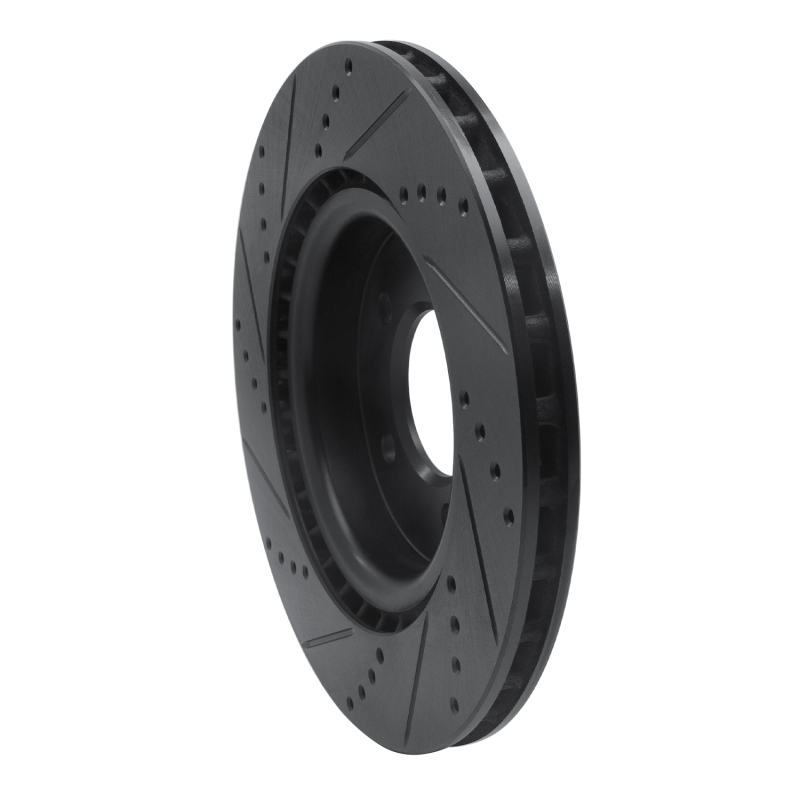 Land Rover Range Rover Sport Brake Rotor (1) - Rear Right - R1 Concepts - Drilled & Slotted - Black - `18-`20